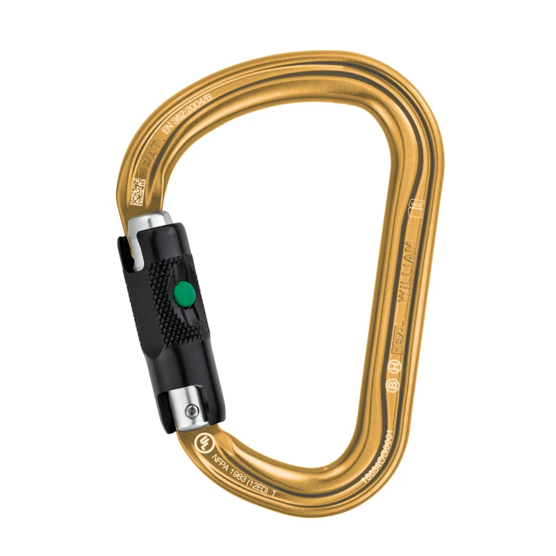 Petzl William Ball Lock Carabiner – Gold 3 Petzl William Ball Lock Carabiner – Gold
