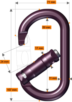 RockO Autolock Carabiner Black 7 RockO Autolock Carabiner Black -Mountaineering Gear Store c3 a dims 1