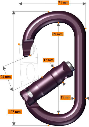 RockO Autolock Carabiner Black 5 RockO Autolock Carabiner Black - Image 3